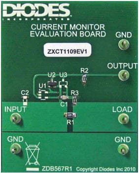 ZXCT1109EV1, Evaluation Board based on ZXCT1109 Current Monitor