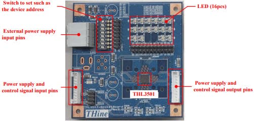 THEVAL3501, Evaluation Board based on THL3501 16-channel LED Driver with LVDS Interface