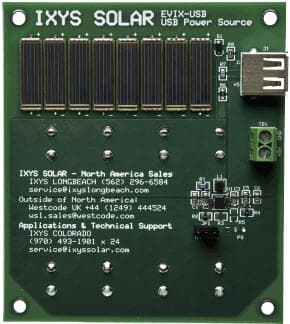 EVIX-USB, SolarBIT Evaluation Board based on TPS61202DRCT Sync Boost Converter