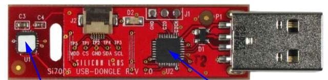 SI7005USB-DONGLE, Evaluation Dongle Kit for the Si7005 Temperature and Humidity Sensor