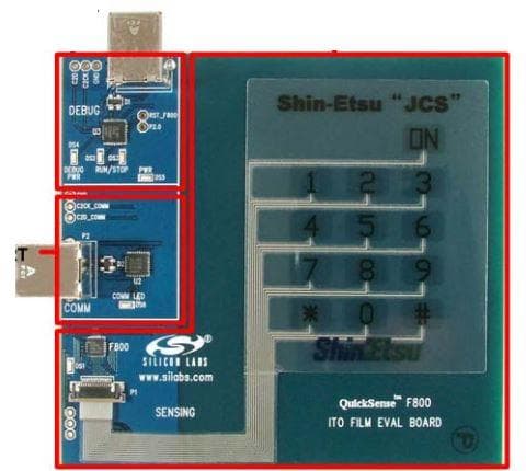 KEYMATEK, ITO Film Evaluation Kit implements a demo Using a thin film or plastic printed with Indium Tin Oxide (ITO)