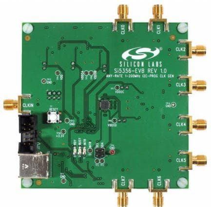 SI5356-EVB, Evaluation Board for Si5356, 1 to 200MHz Clock Generator for Ethernet Router and Ethernet Switch