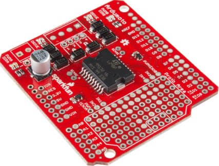 DEV-14129, SparkFun Ardumoto - Motor Driver Shield Based on L298 H-Bridge Motor Controller