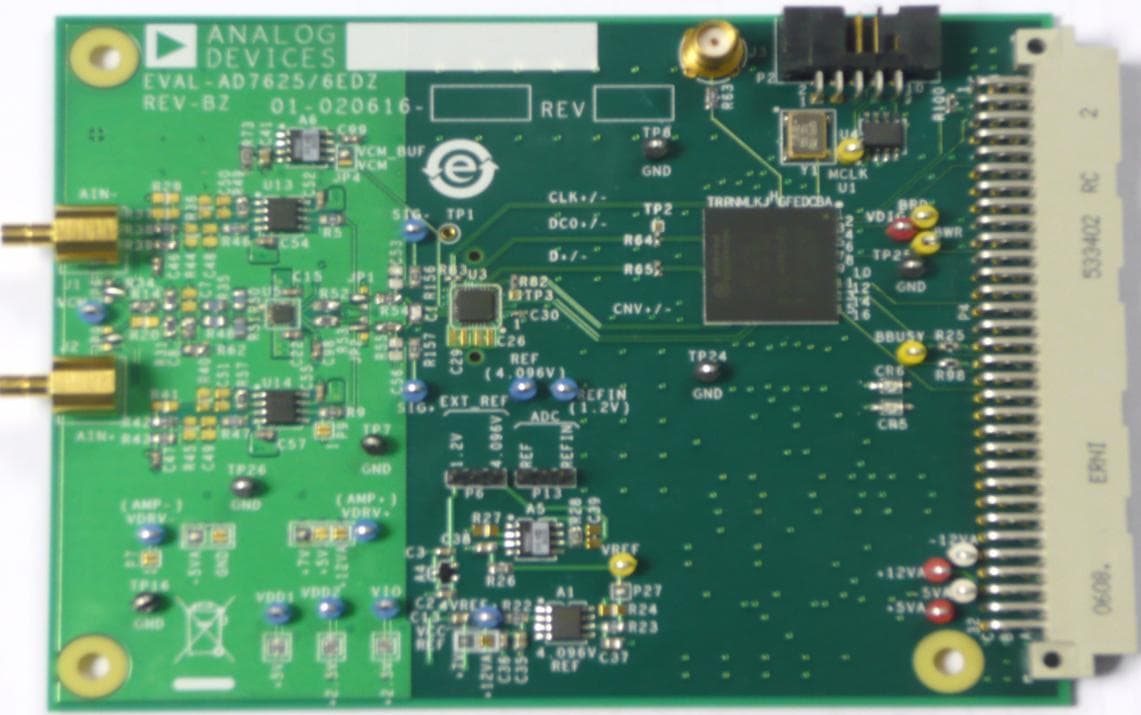 EVAL-AD7626EDZ, Evaluation Board for AD7626 16-bit, 10-MSPS PulSAR Analog to Digital Converter