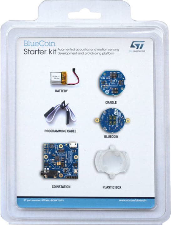 STEVAL-BCNKT01V1, BlueCoin Starter Kit integrated Development and Prototyping platform for Augmented Acoustic, Motion Sensing for IoT Applications