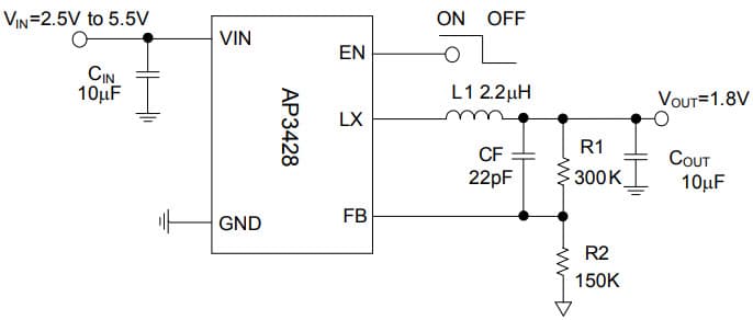 AN1144 - Application Circuit based on AP3428 1A Step-Down DC-DC Converter