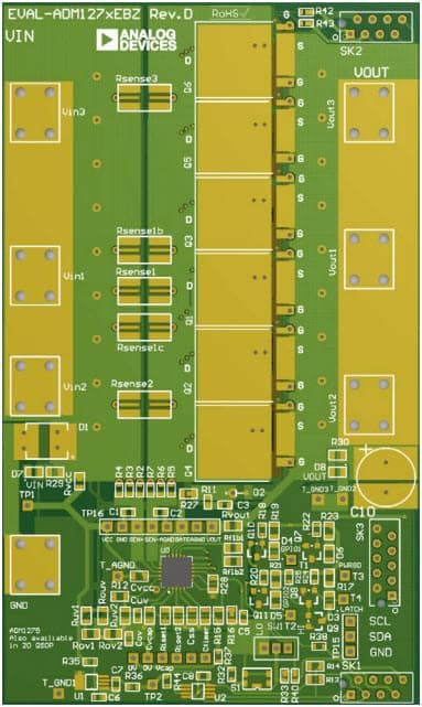 EVAL-ADM1276EBZ, Evaluation Board for Evaluating the ADM1276 Hot-Swap Controller and Power Monitoring