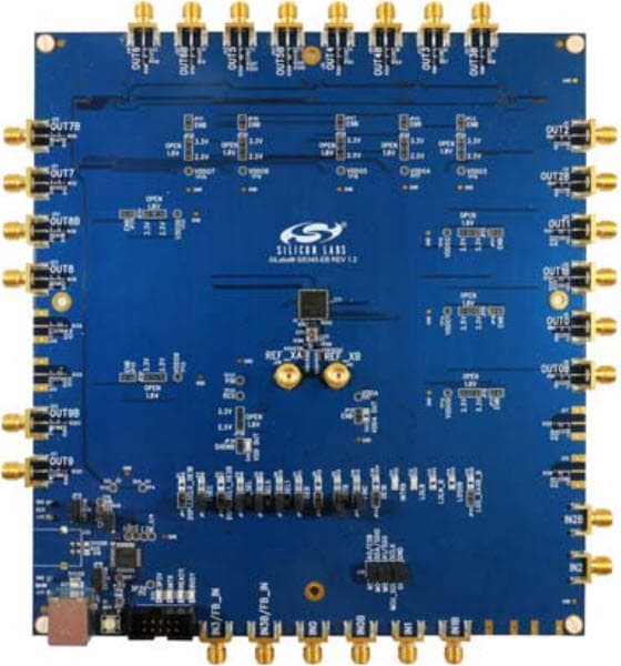 SI5341-D-EVB, Evaluation Board based on Si5341 Any-Frequency, Any-Output, Jitter-Attenuating Clock Multiplier, rev.D