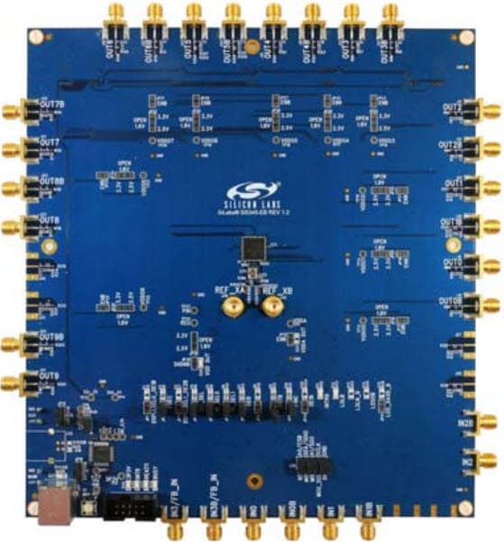 SI5345-EVB, Evaluation Board based on Si5345 Any-Frequency, Any-Output, Jitter-Attenuating Clock Multiplier