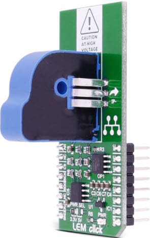 MIKROE-2553, LEM CLICK Board based on LTS 6-NP Current Transducer and MCP3201 ADC Converter