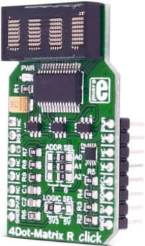 MIKROE-2706, 4Dot-Matrix R CLICK Board based on 5x7 Dot-Matrix Display