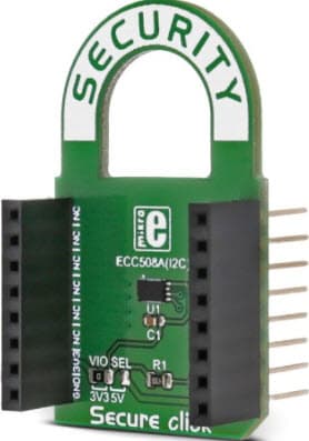 MIKROE-2522, Secure CLICK Board based on the ATECC508A Cryptographic Co-Processor with Secure Hardware-based Key Storage