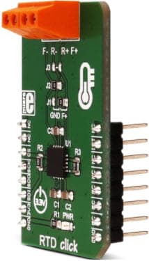 MIKROE-2815, RTD CLICK Board based on the MAX31865 Resistance Temperature Detector to Digital Converter