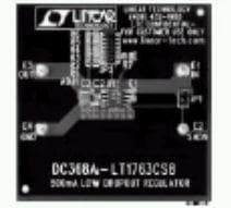 LT1763CS8 Demo Board, Low Noise LDO Regulator, 2.3 - 20Vin, jumper selectable Vout, 500mA @ 1.22, 1.5, 1.8, 2.5, 3.3 or 5Vout