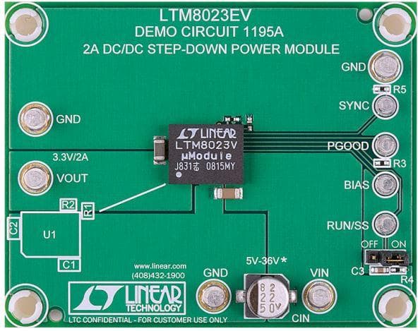 LTM8023 Demo Board, 36V, 2A Step-Down module Regulator