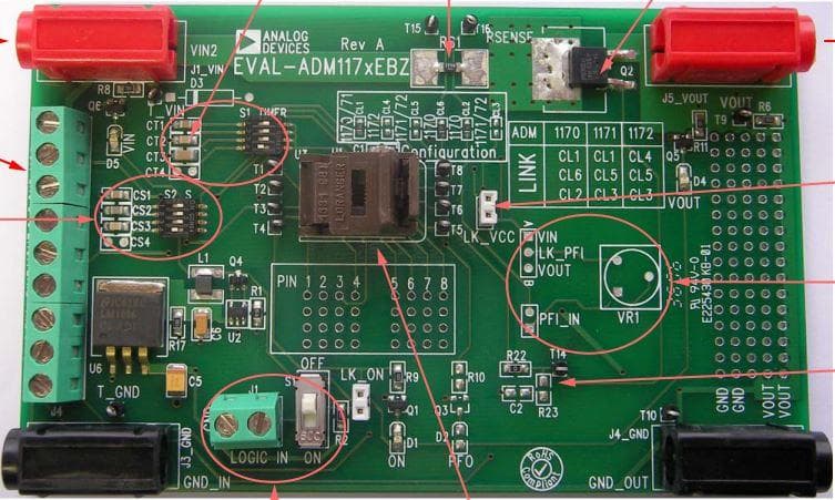 EVAL-ADM1170EBZ, Evaluation board allows the ADM1170 to be easily evaluated