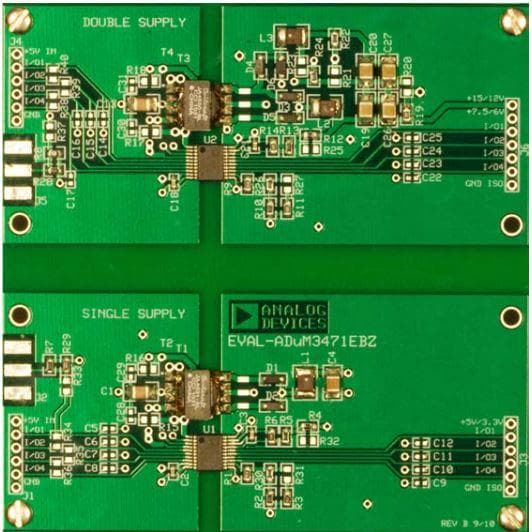 EVAL-ADUM3471EBZ, Evaluation Board for iCoupler ADuM347x Quad-Channel Isolators with Integrated Transformer Driver