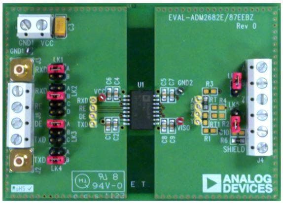 EVAL-ADM2687EEBZ, Evaluation Board for the ADM2687E, 5kV rms Signal and Power Isolated RS-485 Transceiver