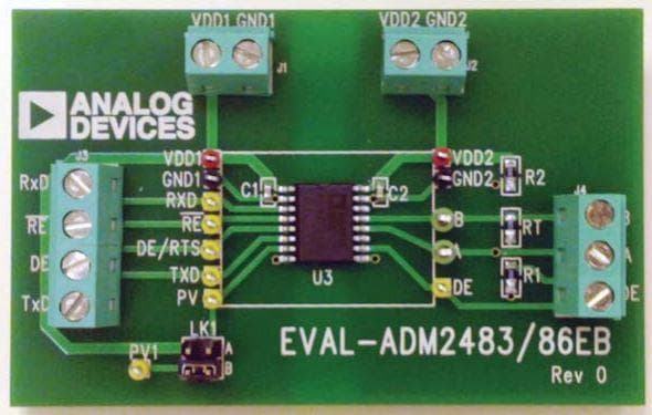 EVAL-ADM2486EBZ, Evaluation Board for 3,5V RS-485 Transceiver for Industrial Networking