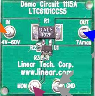 DC1115A, Demonstration Circuit for the LTC6101 High Voltage, High-Side Current Sense Amplifier in SOT-23