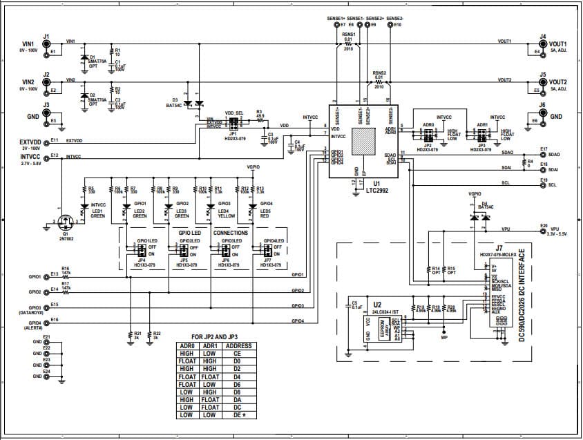 DC2561A, Demo Board based on LTC2992 Dual Wide Range Power Monitor