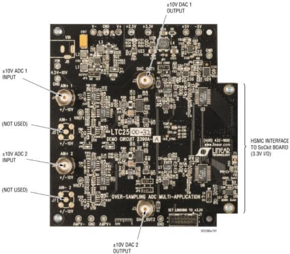 DC2390A-A, Demo Board based on LTC2500-32 32-Bit Over-Sampling ADC Multi-Application