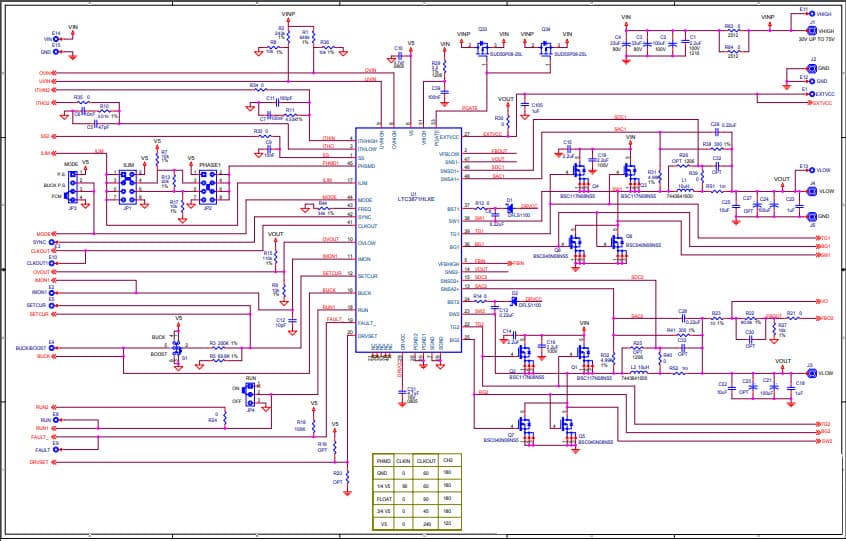 DC2348A-B, Demo Board based on LTC3871HLXE#PBF Bidirectional Controller with Boost Mode: 10V = VIN = 13V, VOUT = 48V @ 7.5A