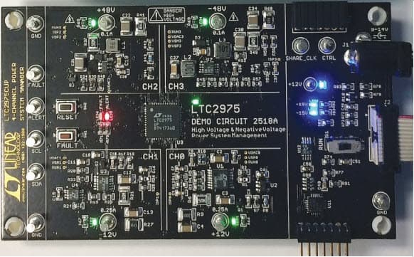 DC2518A, Demo Board based on LTC2975 4-Channel PMBus Power System Manager with ±12V and ±48V Power Supply Rails