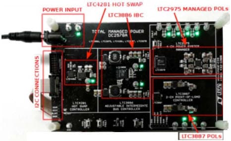 DC2578A, Demo Board based on LTC4281, LTC3886, LTC2975, LTC3887 Total Power Management of Hot Swap, Intermediate Bus, Point-of-Load