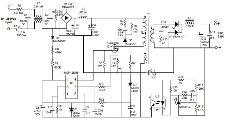 DN05029/D - 12 Volt, 30 Watt, Off-line Mini-Forward Converter Design Note