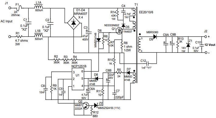 DN05033/D - 12V, Off-line Power Supply With Primary Side Feedback Design Note