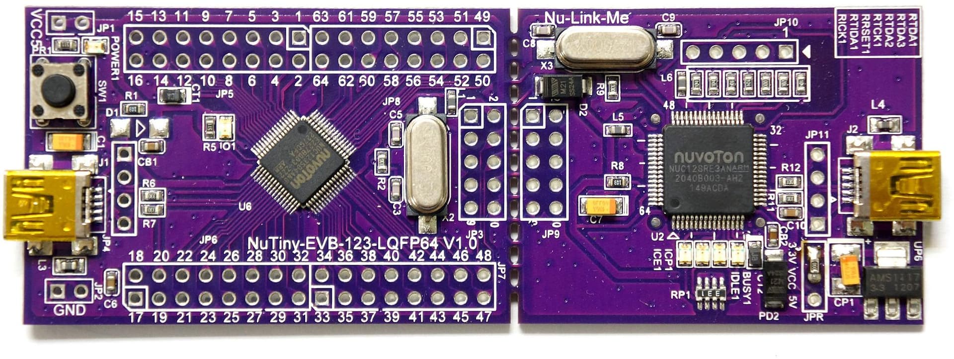 NuTiny-SDK-NUC123, Development Board based on the NuMicro NUC123 Series