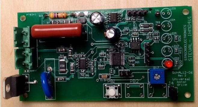 STEVAL-IHM041V1, Demonstration Board for STM8S103F3P6 TRIAC-based Phase Angle Control for Universal Motor Speed Control