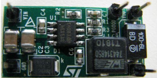 STEVAL-ISA104V1, Demonstration Board using ST1S14 up to 3 A step-down monolithic power switching regulator