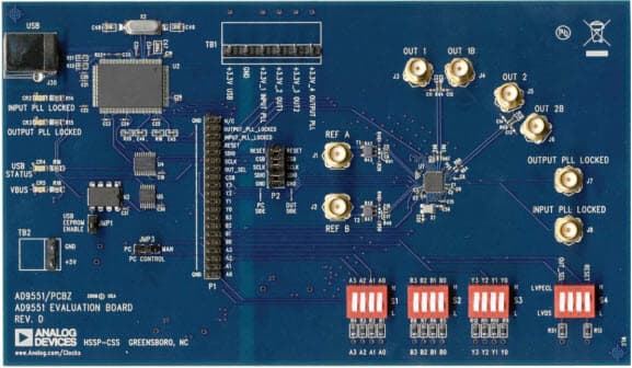 AD9551/PCBZ, Evaluation Board for Evaluating the AD9551 Multiservice Clock Generator