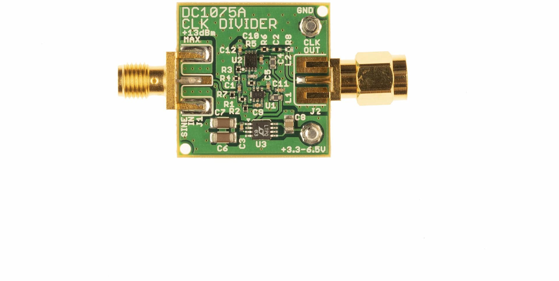 DC1075A, Clock Divider/Sine Wave 50 Ohm to CMOS Level Converter Demo Board