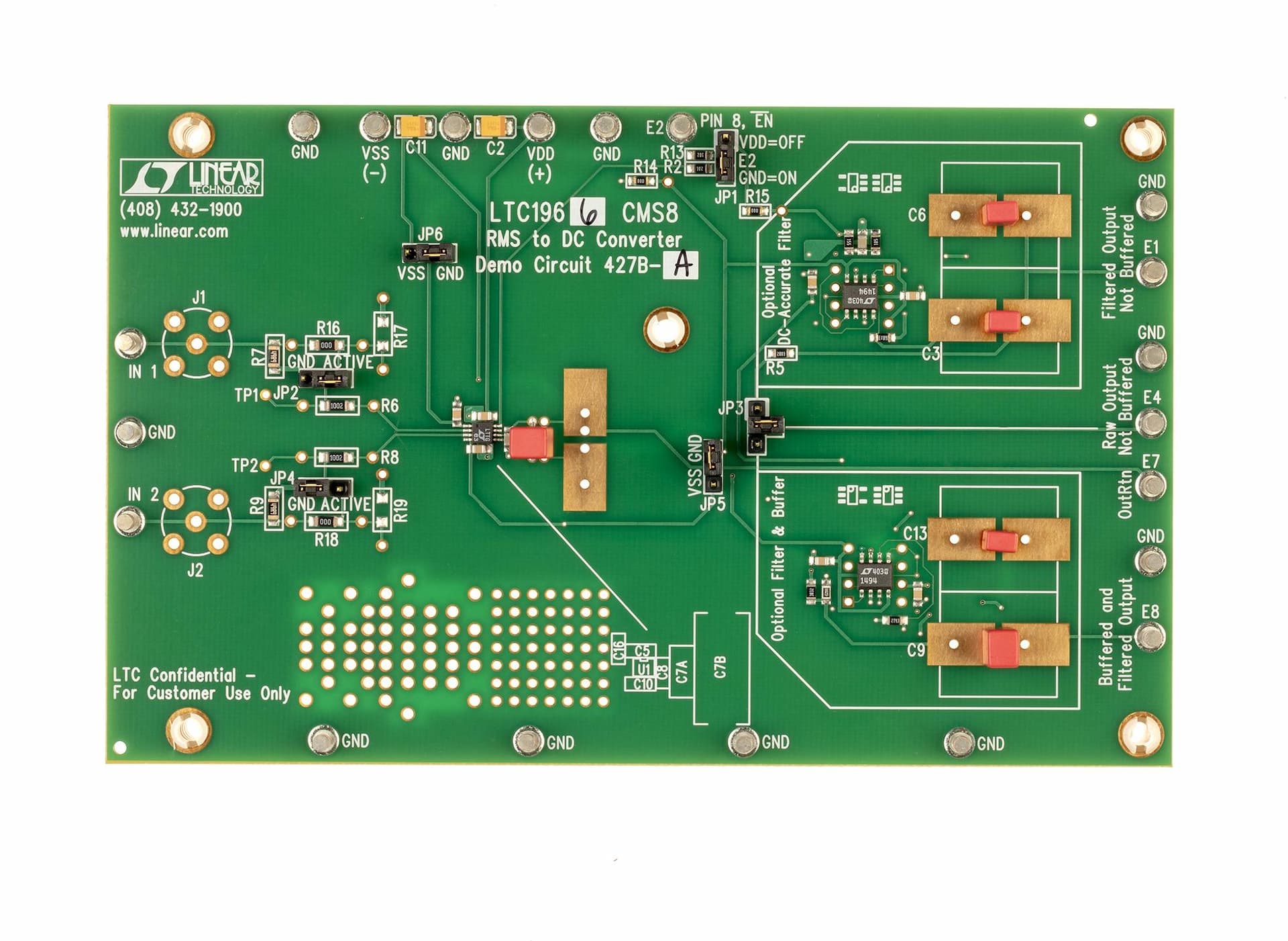 DC427B-A, Demo Board Using LTC1966CMS8 RMS to DC Converter