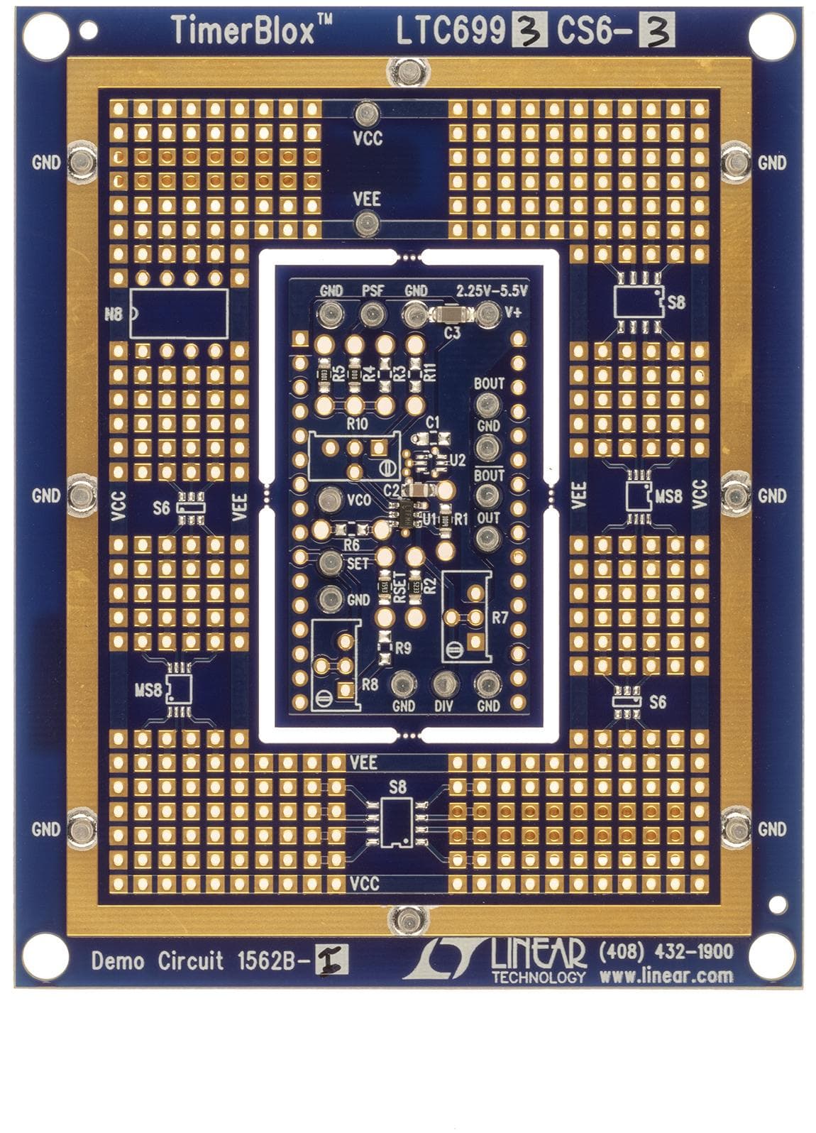 DC1562B-I, Demonstration Board for the LTC6993-3, 100 ms, Falling Edge, Positive Output Pulse, One Shot