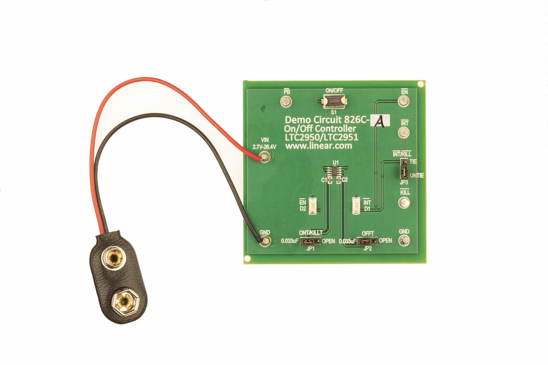 DC826C-A, Demo Board for the LTC2950-2 Push-Button On/Off Controller