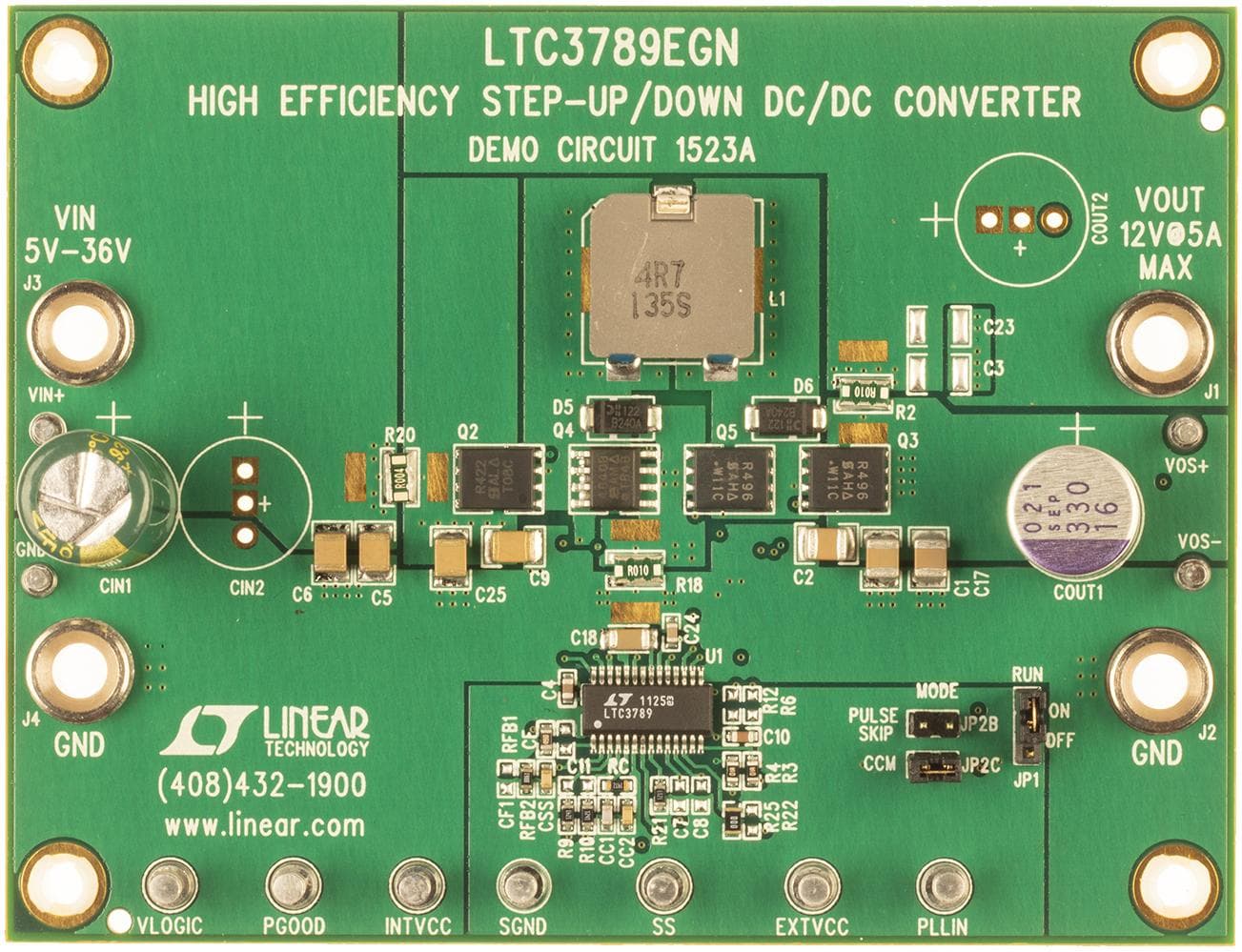 LTC3789EGN Demo Board, High Efficiency Synchronous 4-Switch Step-Up/Step-Down DC/DC Converter