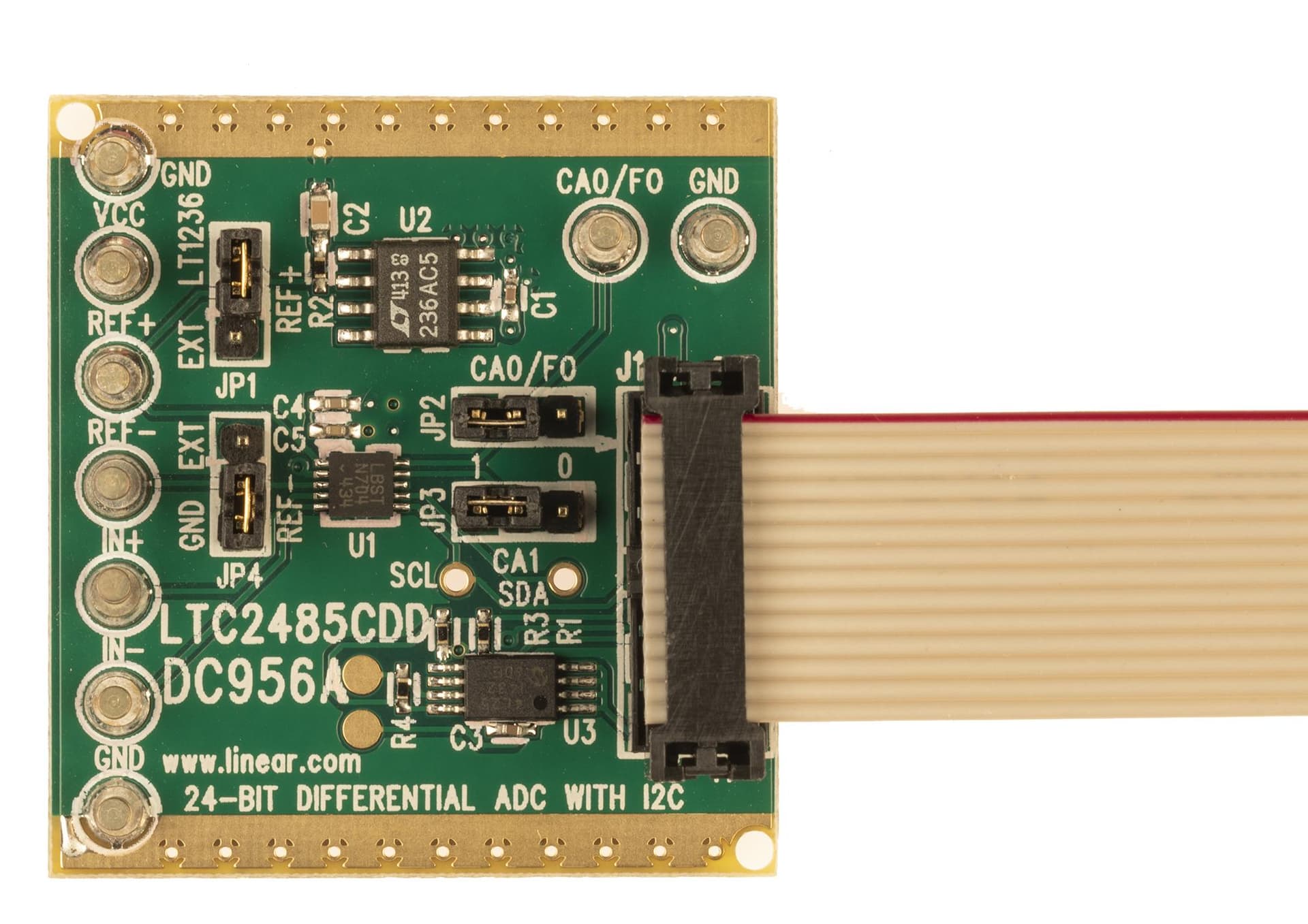 DC956A, Demonstration circuit 956 features the LTC2485, 24-Bit high performance DS analog-to-digital converter