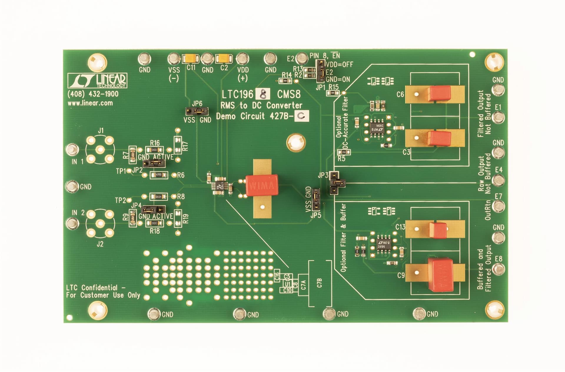 DC427B-C, Demo Board Using LTC1968CMS8 RMS to DC Converter