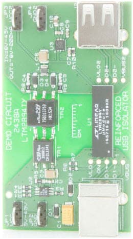 DC2438A, Demo Board based on LTM2894 7.5k VRMS Isolated USB Data Transceiver