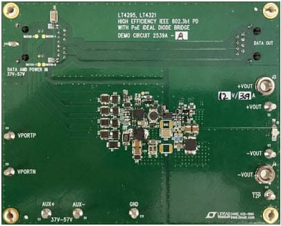 DC2539A-A, Demo Board based on LT4295/LT4321 PoE++ (51W, 12V/3.9A) PD with Flyback DC/DC, Ideal Diode Bridge