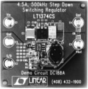 DC188A-B, Demo Board based on LT1374CS8-SYNC, 4.5A Switch, 500kHz, 5.5V to 25VIN, 3.3V or 5V @ 4A Output, SO8 Package Step-Down Regulator