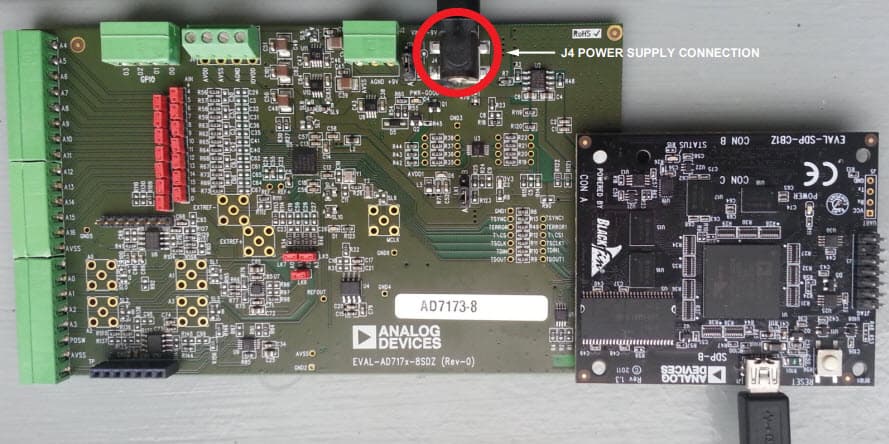 EVAL-AD7173-8SDZ, Evaluation Board for Evaluating the AD7173-8, 24-Bit, 31.25 kSPS, Sigma-Delta ADC, Integrated Analog Input Buffers