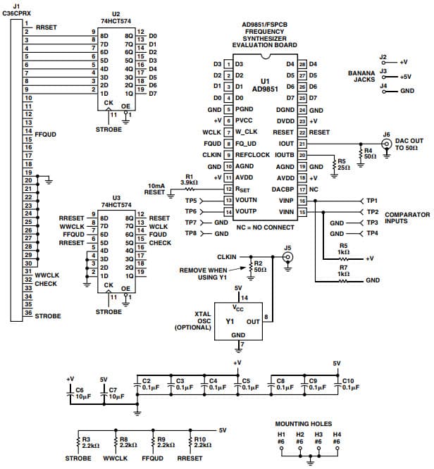 AD9851/FSPCB, Frequency Synthesizer Evaluation Board for AD9851 DDS/DAC Synthesizer