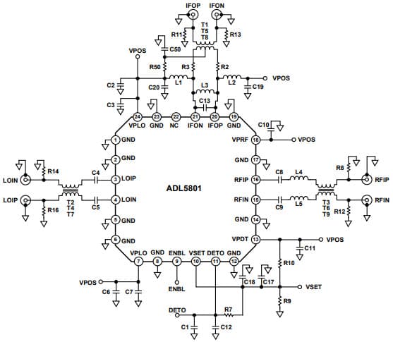 ADL5801-EVALZ, Evaluation Board based on ADL5801 10 MHz to 6 GHz Active Mixer