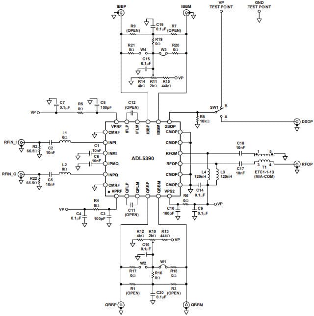 ADL5390-EVALZ, Evaluation Board based on ADL5390 20 MHz to 2.4 GHz RF/IF Vector Multiplier