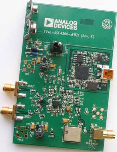 EV-ADF4360-8EB1Z, Evaluation Board for the ADF4360-8 Integrated PLL and VCO Frequency Synthesizer